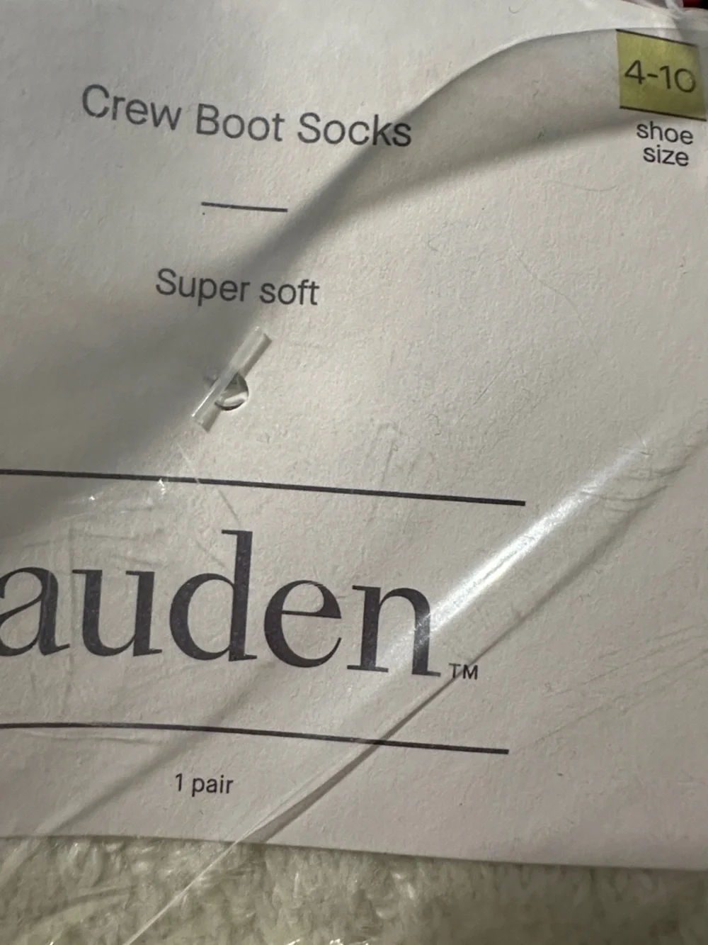 Auden women Ivory Cable Crew Socks - 2 Pack